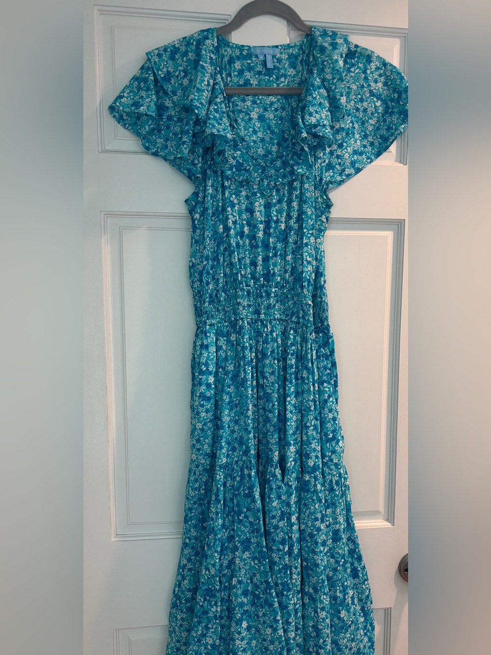 Draper James blue floral midi dress size medium